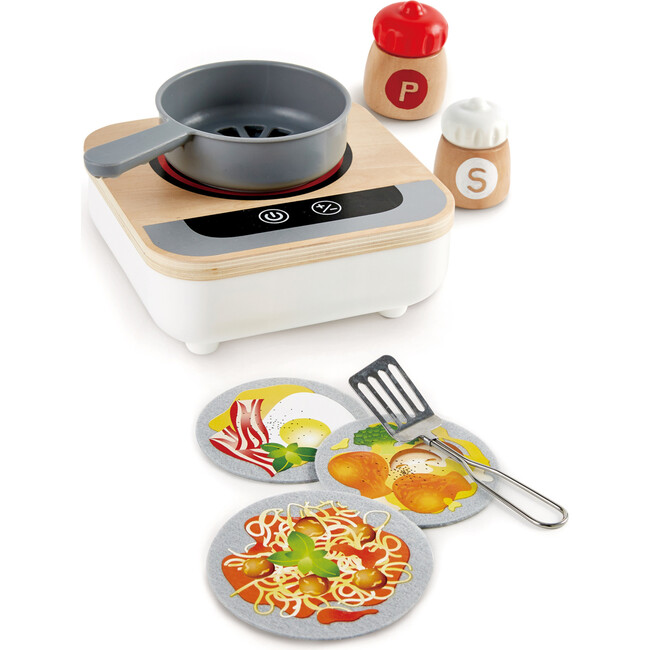 Fun Fan Fryer - 7 Pieces - Kid's Wooden Toy Kitchen Accessory Playset