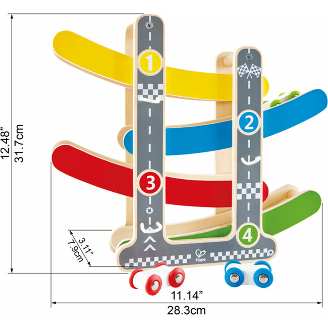 Fast Flip Kid's Colorful Wooden Racetrack - Woodens - 4