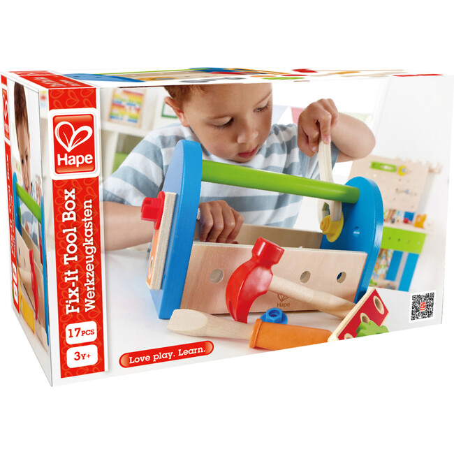 Fix It Kid's Wooden Tool Box Play Set W/ Accessories - Woodens - 5