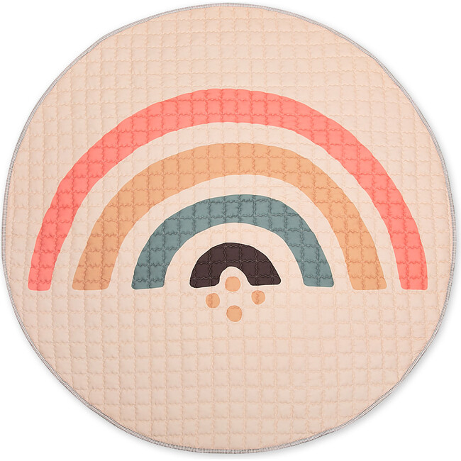 Hakuna Matte: Quilted Playmat – Boho Rainbow - 59" Circle, Padded Floor Blanket