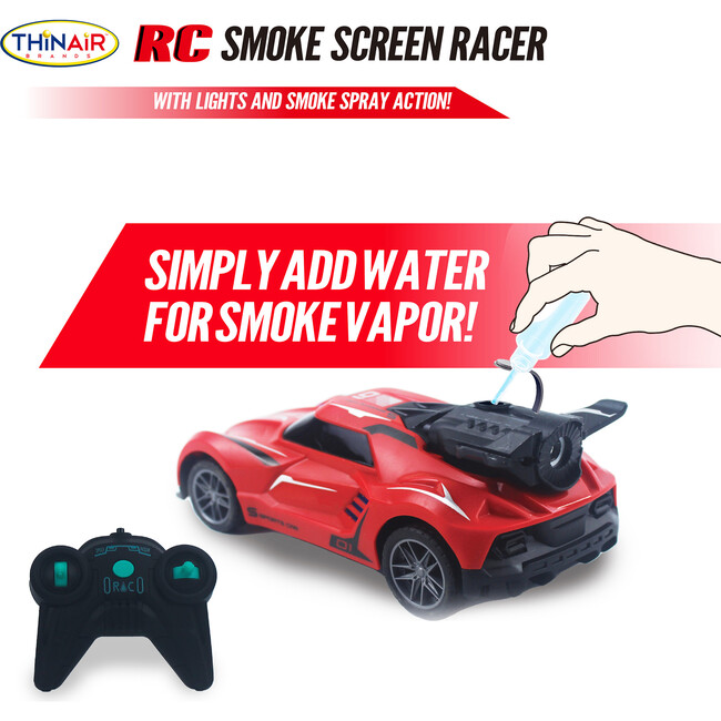 Hyper Drive: RC Smoke Screen Racer - Red - Remote Control - 4