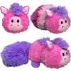 FlipaZoo Magic Tails Pink Unicorn to White Cat - 2-In-1 Animal Plush w/ Bonus 3" Baby Org - Storage - 3