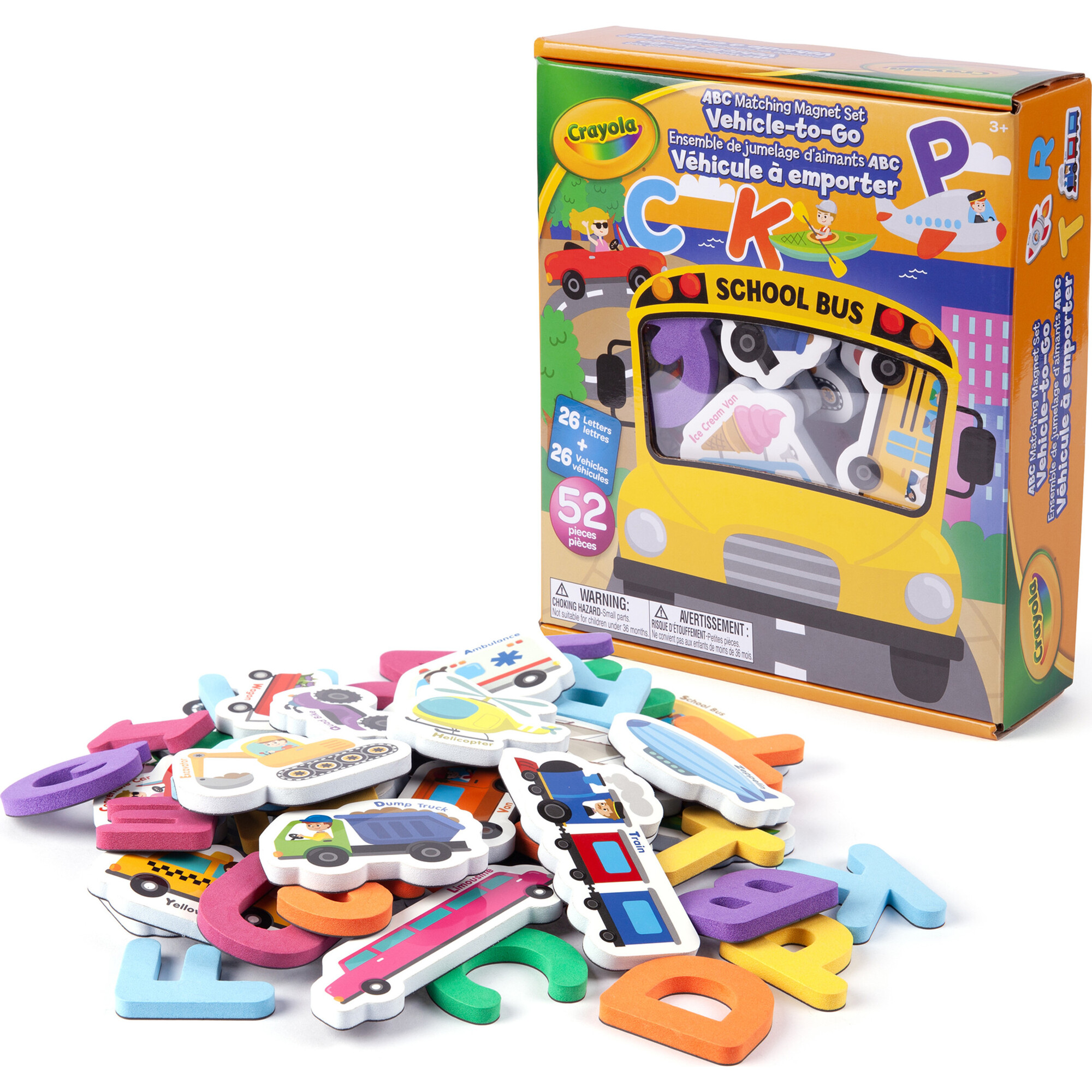 Crayola: ABC Matching Magnet Set – Vehicle-To-Go - 52pc - Grow'N