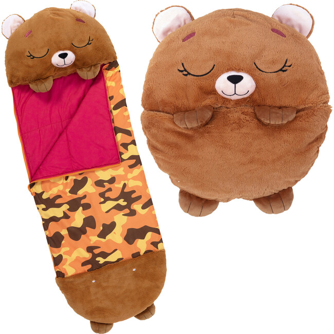 Happy Nappers: Pillow & Sleepy Sack: Large - Benny The Brown Bear - Plush - 2