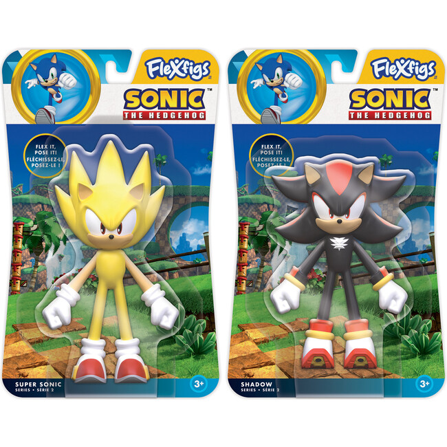 FleXfigs: Super Sonic & Shadow - 2 Character Pack - Role Play Toys - 2