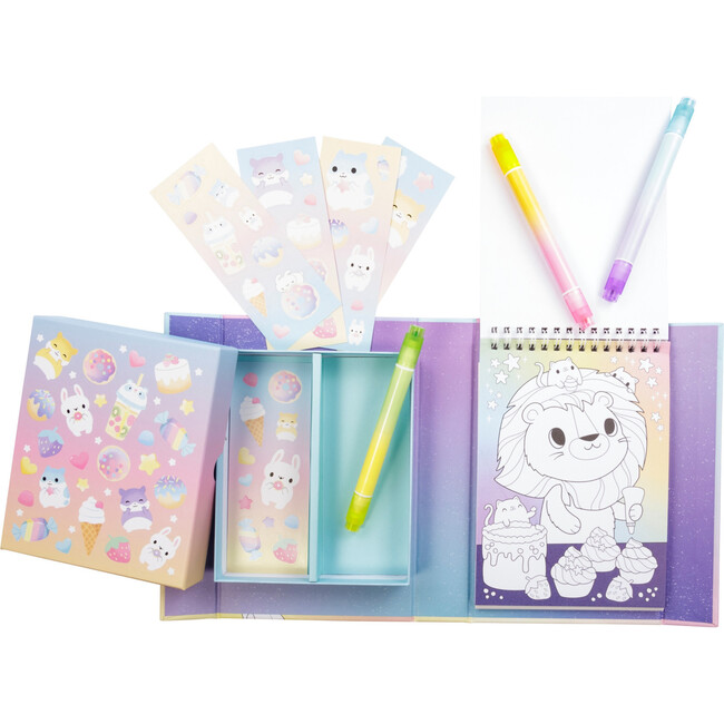 Tiger Tribe: Pastel Coloring Set - Kawaii Café -Activity Set