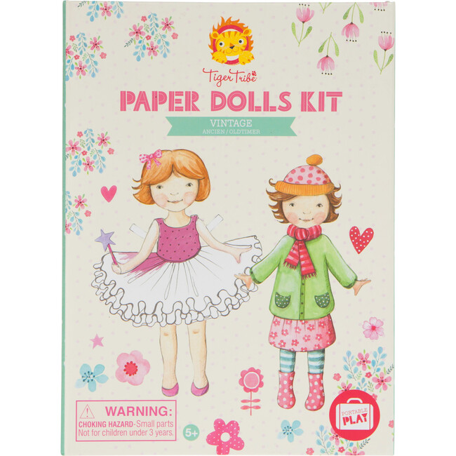 Tiger Tribe: Paper Dolls Kit - Vintage - Stickers & Colored Pencils