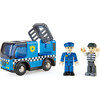 Hape: Police Car With Siren - Blue Cop Car, Light & Sound: Vehicle - Woodens - 1 - thumbnail