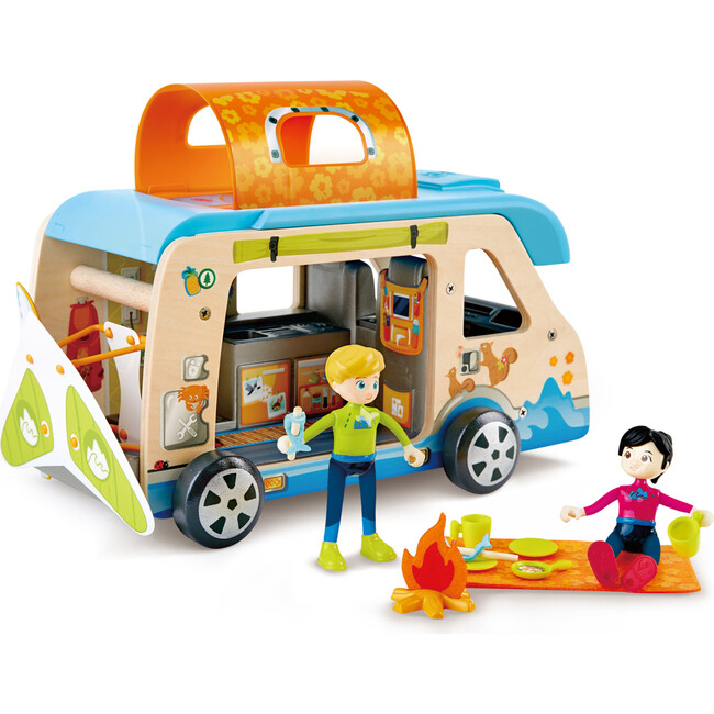 Adventure Camper Van Playset W/ Action Figures & Accessories