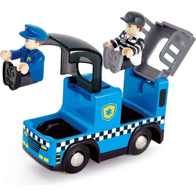 Hape: Police Car With Siren - Blue Cop Car, Light & Sound: Vehicle - Woodens - 4