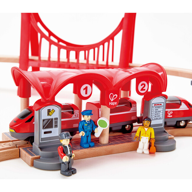 Wooden Busy City Train Set, 51 Pieces - Transportation - 4