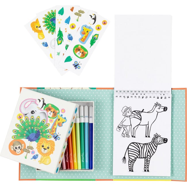 Tiger Tribe: Coloring Set - Zoo - Activity Set w/ Stickers