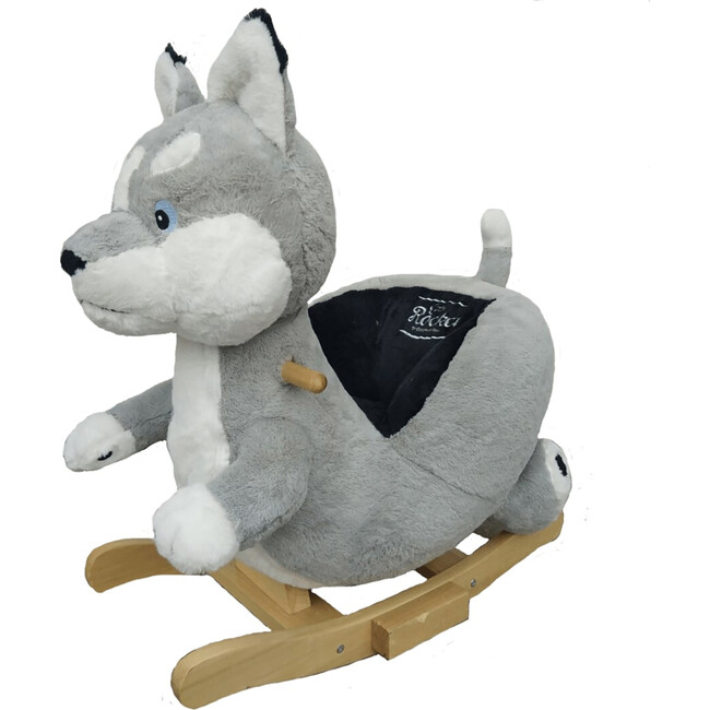 Gerardo's Toys: Little Rockers - Wolf - Wooden Plush Ride-On Rocking Animal Toy