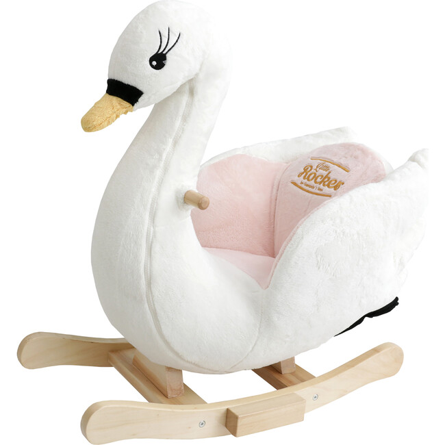 Gerardo's Toys: Little Rockers - Swan - Wooden Plush Ride-On Rocking Animal Toy - Rockers - 2