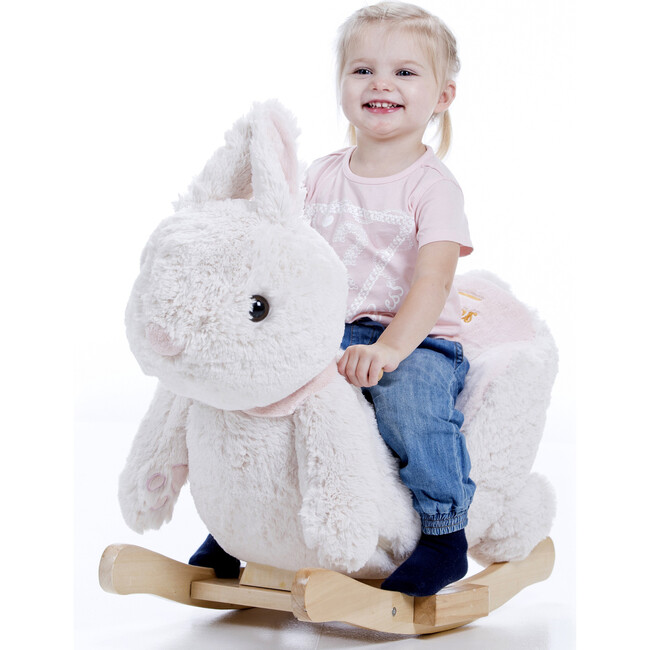 Gerardo's Toys: Little Rockers - Bunny - Wooden Plush Ride-On Rocking Animal Toy - Rockers - 2