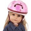 Doll Bike Helmet - Pink Flowers - Doll Accessories - 2