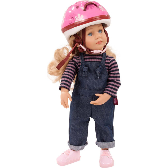 Doll Bike Helmet - Pink Flowers - Doll Accessories - 5