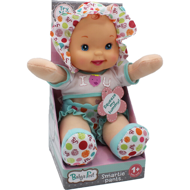 Goldberger Doll Baby's First Smartie Pants Doll with Raspberry White T-Shirt