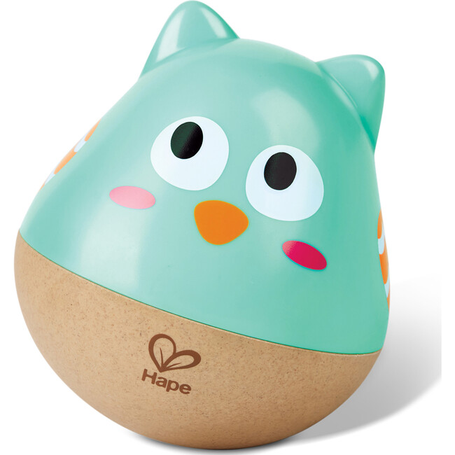 Owl Musical Wobbler - Blue - Wooden Music Animal Toy - Musical - 1