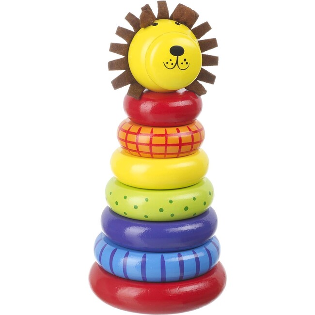 Orange Tree Toys: Stacking Ring: Lion - 7 Ring Wooden Puzzle Toy