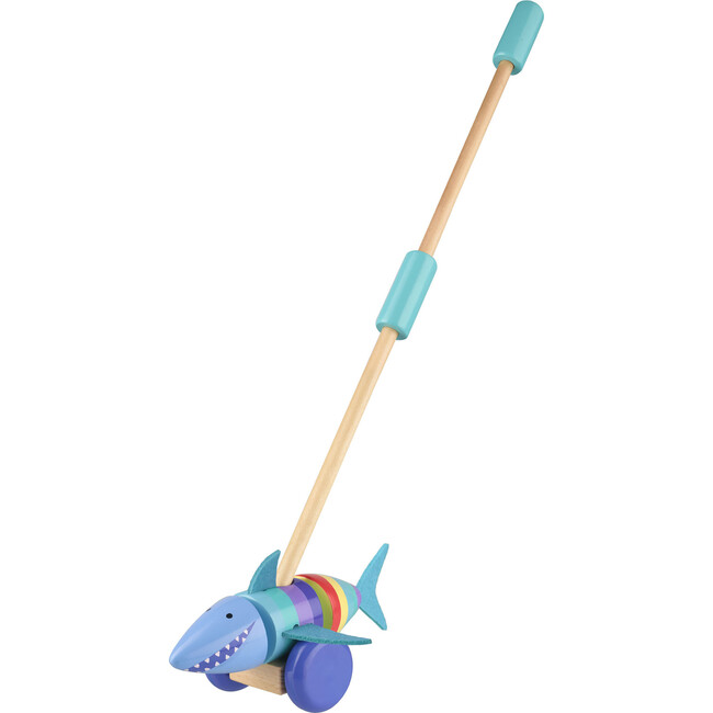 Orange Tree Toys: Push Along: Shark - Wooden Toy