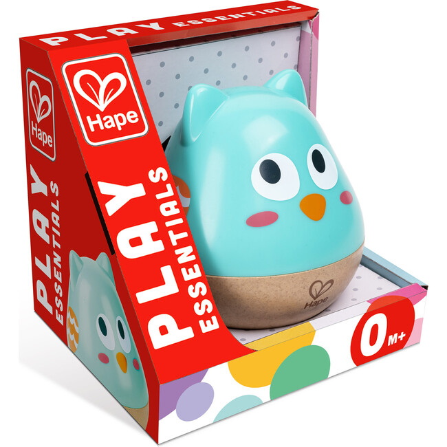 Owl Musical Wobbler - Blue - Wooden Music Animal Toy - Musical - 3