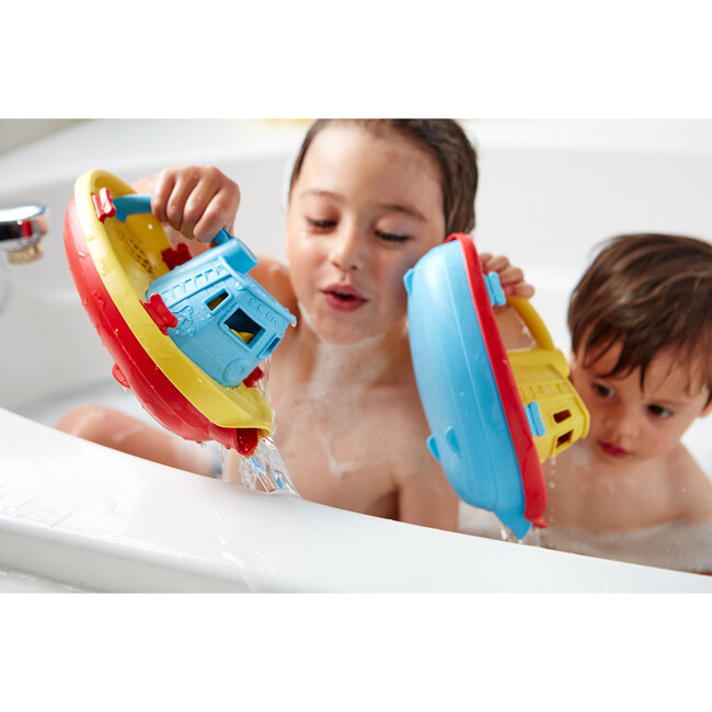 Green Toys: My First Tugboat - Blue Top Bathtime Play Toy - Bath Toys - 2