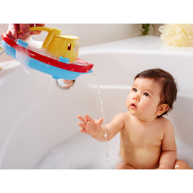 Green Toys: My First Tugboat - Yellow Top Bathtime Play Toy - Bath Toys - 3
