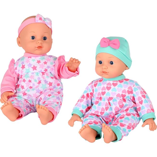 Dream Collection 14" Twin Doll Stroller w/ Two Baby Dolls - Dolls - 2