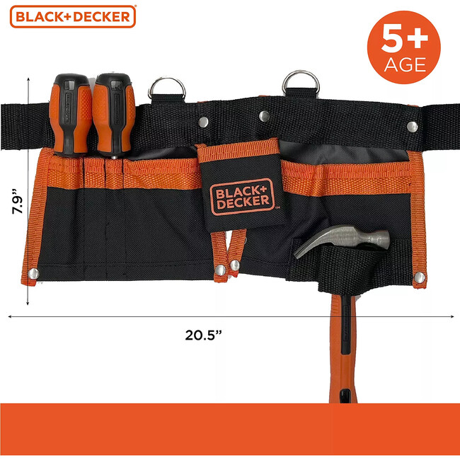Black and Decker Kids Tool Belt w/ Adjustable Strap - Role Play Toys - 5