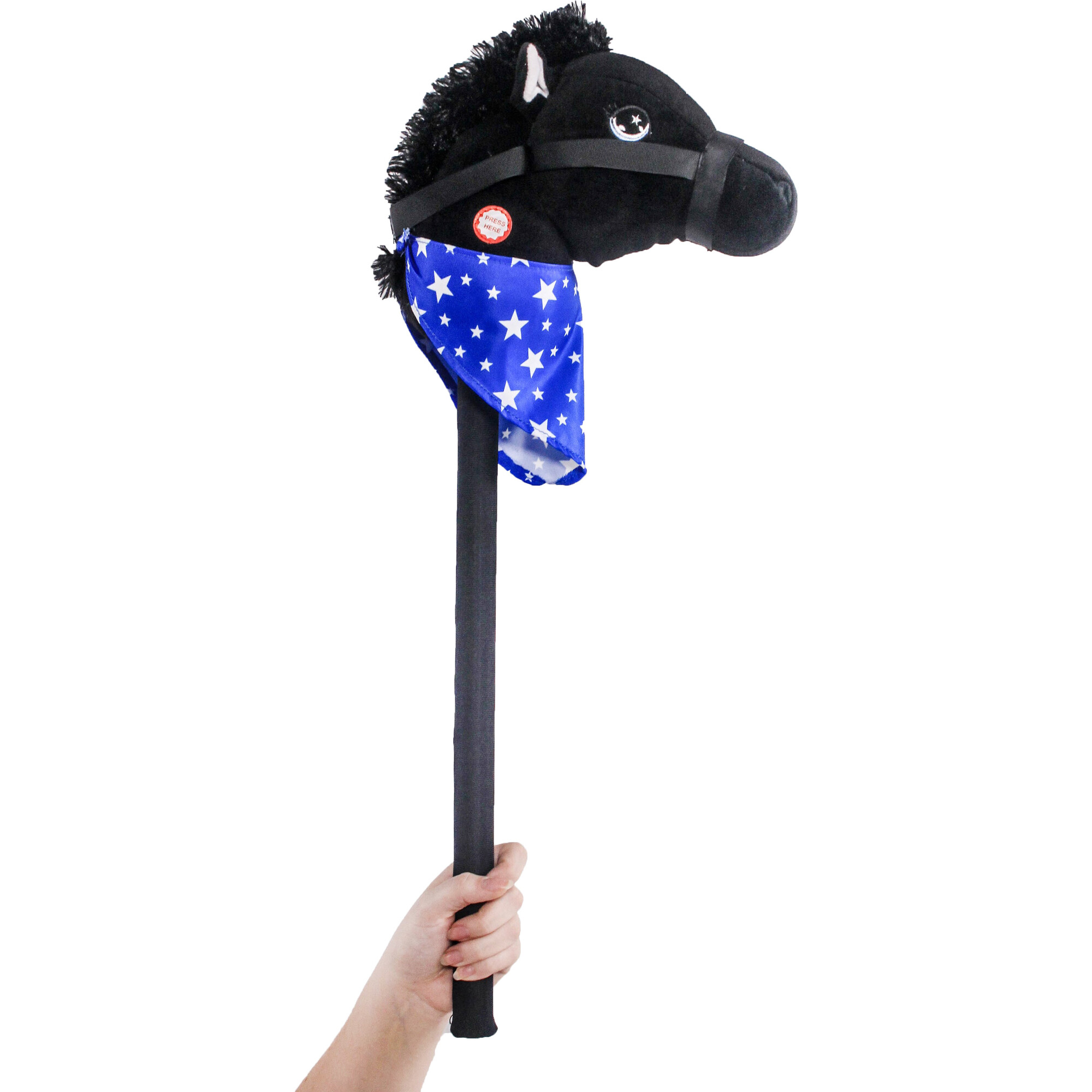 28" Black Stick Horse w/ Sounds - Plush - 1