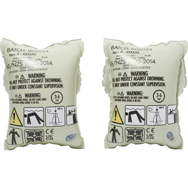 Sunnylife: Kids Inflatable Arm Bands - Cookie The Croc Light Khaki - Pool Floats - 4