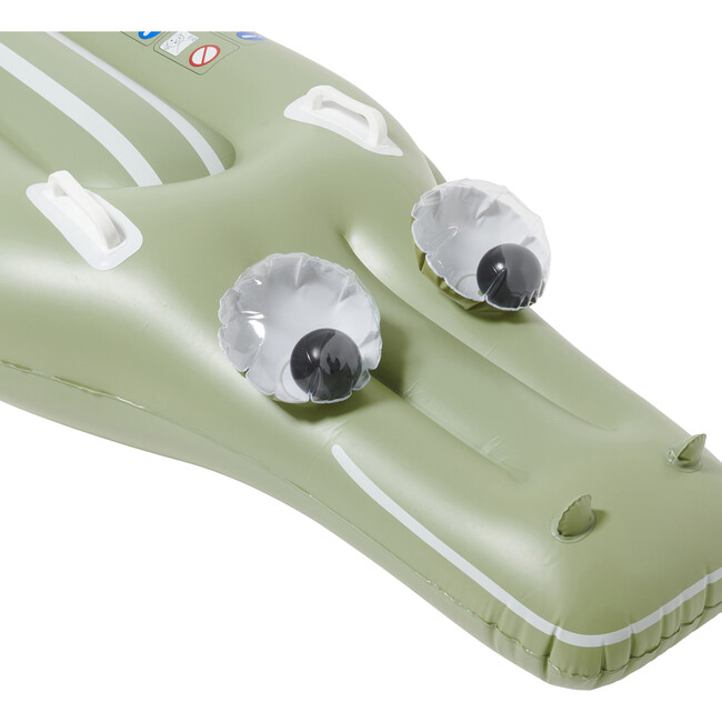 Sunnylife: Kids Lie-On Float - Cookie The Croc Khaki - Inflatable Pool Lounge - Pool Floats - 5