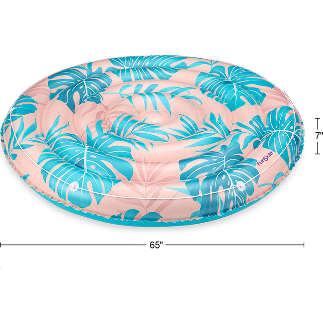 Island Float: Pink Palm - 65" Pink & Blue - Pool Floats - 3