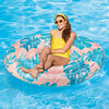 Island Float: Pink Palm - 65" Pink & Blue - Pool Floats - 5 - thumbnail