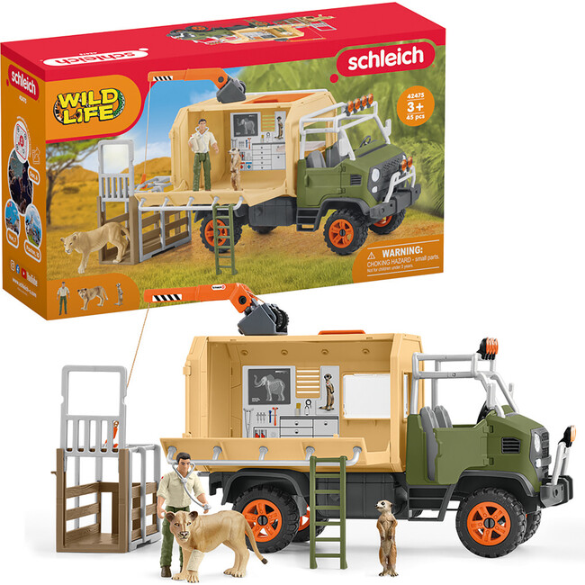 Schleich Wild Life: Animal Rescue Large Truck - 10pc Playset - Playsets - 6