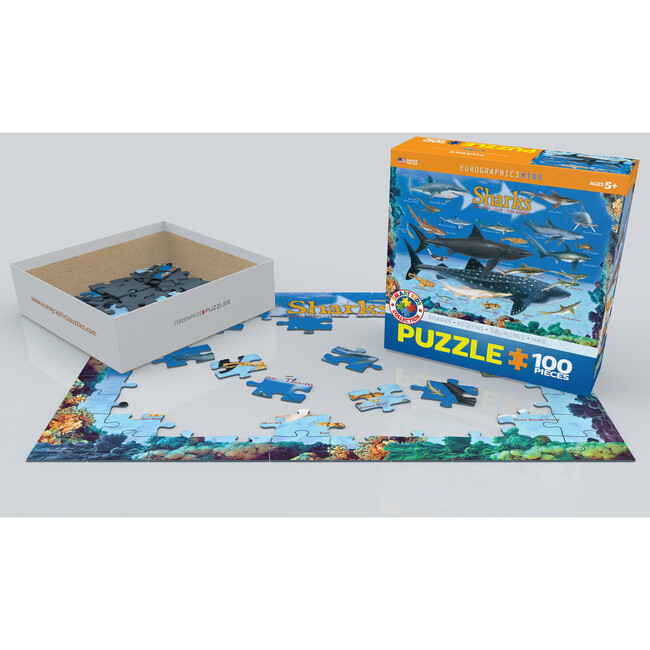 Smart Kids: Shark Chart - 100 pc Puzzle - Puzzles - 3