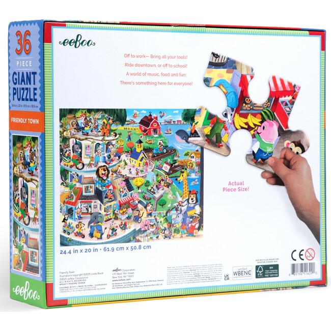 Giant Puzzle: Friendly Town - 36 Piece