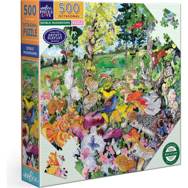 Piece&Love: Edible Mushrooms - 500 pc Octagonal Puzzle