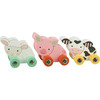Orange Tree Toys: First Farm Animals - 3 Wooden Animals On Wheels - Play Kits - 1 - thumbnail