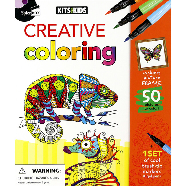 Kits For Kids: Creative Coloring - 50 Coloring Pages, Coloring Activity Art Set - Arts & Crafts - 6