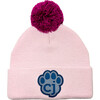 Magic Beanie: Toddler Winter Hat with Acrylic Yarn & Color Change Silicone Patch- Pink & Hot Pink - Hats - 1 - thumbnail