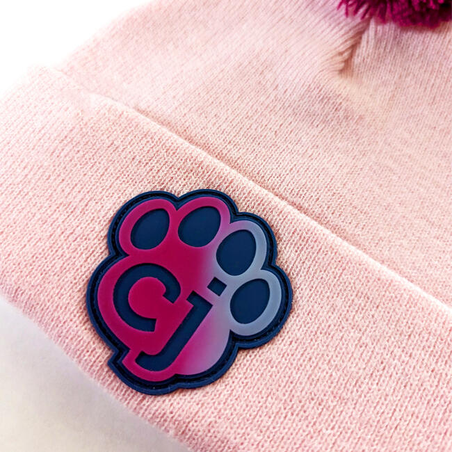 Magic Beanie: Toddler Winter Hat with Acrylic Yarn & Color Change Silicone Patch- Pink & Hot Pink - Hats - 3