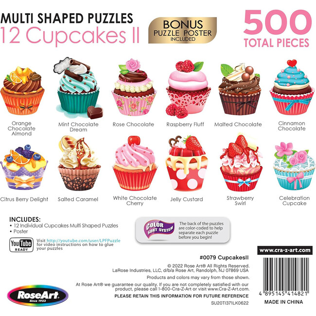 RoseArt: Mini-Shaped: Cupcakes II - 500 Piece Puzzle - Puzzles - 3
