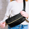 Style.Lab: Bekah Puffer Crossbody Backpack Belt Set - Black - Costume Accessories - 2