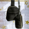 Style.Lab: Bekah Puffer Crossbody Backpack Belt Set - Black - Costume Accessories - 3