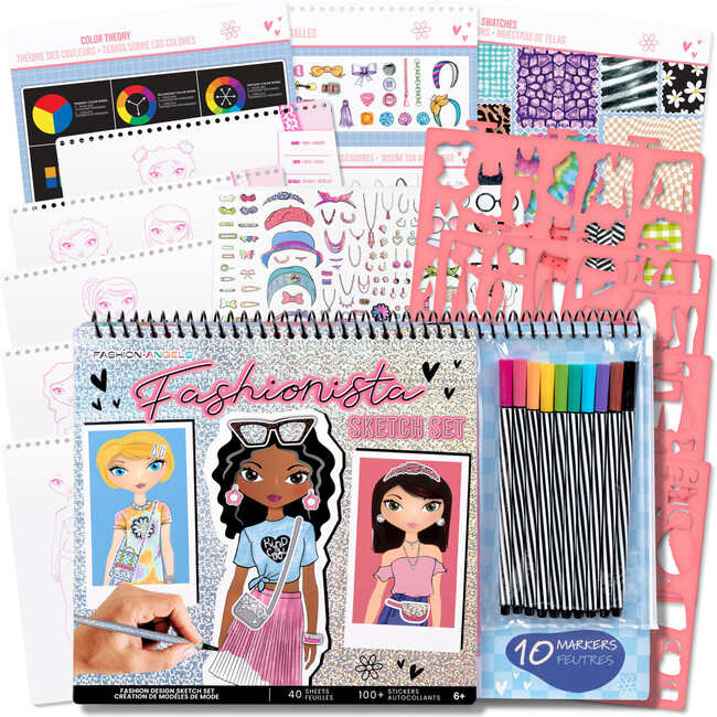 Sketch Portfolio & Markers Set: Fashionista