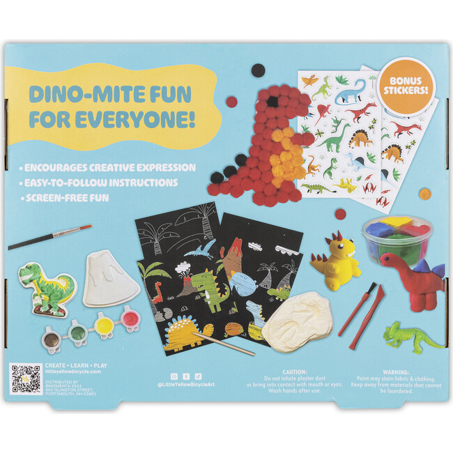 Little Yellow Bicycle: 5-In-1 Dino Craft Kit - Multi-Project Dinosaur-Themed DIY Craft Set - Arts & Crafts - 3