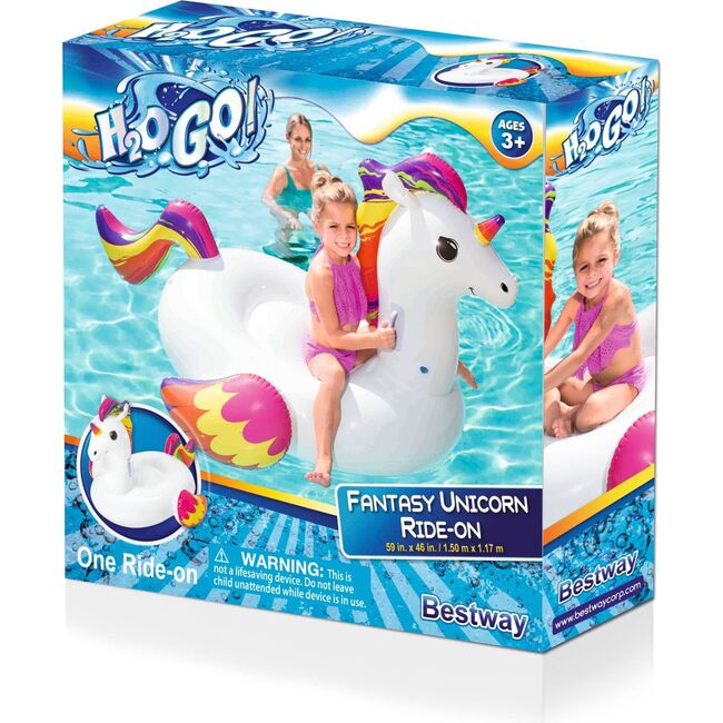 64" x 44" Fantasy Unicorn  Inflatable Ride-On Raft Pool Float - Pool Floats - 5