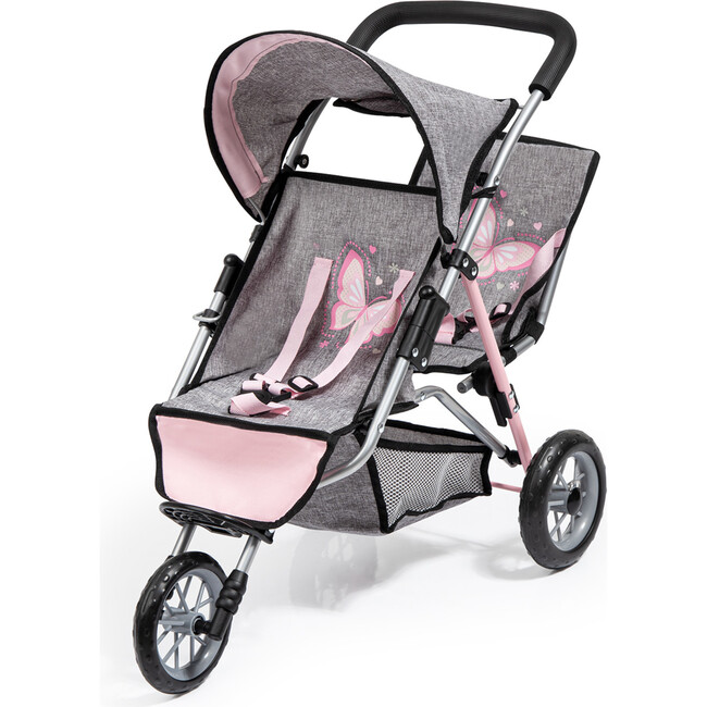 Dolls Twin 3 Wheel Jogger
